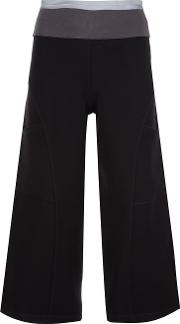 Cropped Trousers Women Rayon M, Women's, Black