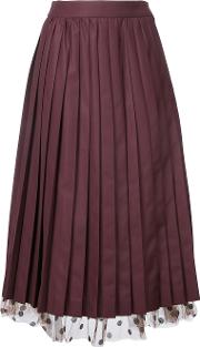 Muveil Under Layer Pleat Skirt Women Polyesterrayon 42, Red 
