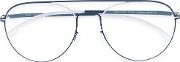 Round Frame Glasses Unisex Metal Other One Size, Blue
