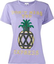 Pineapple Print T Shirt Women Cottonspandexelastane Xs, Pinkpurple