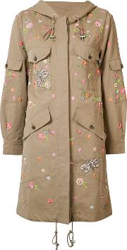 Floral Embroidered Coat Women Cottonpolyester 6, Nudeneutrals