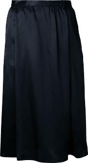 Midi Skirt Women Silk 34, Black