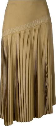 Pleated Skirt Women Polyestercupro 36, Brown