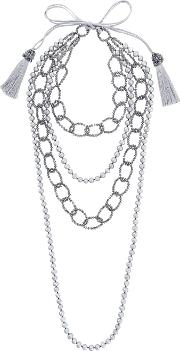 Faux Pearl And Bead Layered Necklace 