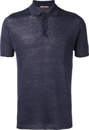 Knitted Polo Shirt Men Linenflax 54, Blue