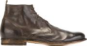 Lace Up Ankle Boots Men Calf Leatherleather 42, Brown