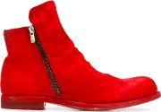 Zipped Ankle Boots Men Leather 44, Red