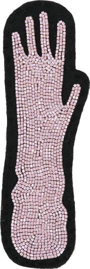 Olympia Le Tan Glove Patch Women Wool Feltglass One Size, Pinkpurple 