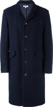 Single Breasted Coat Men Polyestercuprowool S, Blue