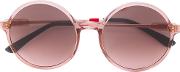 Round Sunglasses Women Acetatemetal One Size, Pinkpurple