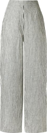 Osklen Striped Palazzo Pants Women Linenflax 38, Grey 