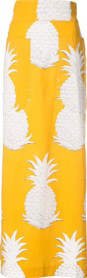 Pineapple Print Long Skirt 