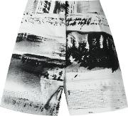 Printed Shorts Women Cottonelastodiene 36, Black