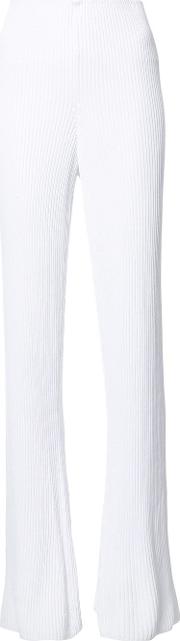 Ribbed 'sailor' Pants Women Polyamide P, White
