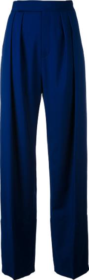 Cropped Pants Women Cottonvirgin Wool 38, Blue