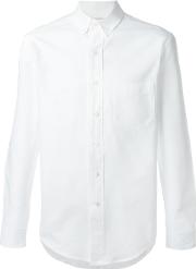 Button Down Shirt Men Cotton 46, White