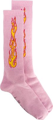 Ribbed Flame Socks 