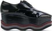 Paloma Barcelo Platform Oxford Shoes Women Leatherpatent Leatherrubber 37, Black 