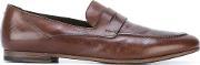 Classic Penny Loafers Men Calf Leatherleather 42, Brown