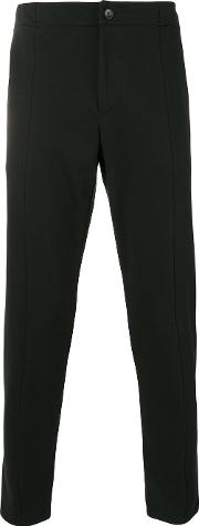 Tapered Cropped Trousers Men Polyestercotton Xs, Black