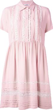 P.a.r.o.s.h. Anja Lace Trim Shirt Dress Women Silkcottonpolyamideacetate M, Pinkpurple 