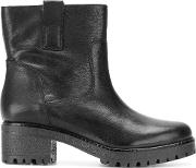 P.a.r.o.s.h. Chunky Heel Ankle Boots Women Cottonleatherrubber 36, Black 