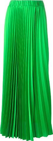 P.a.r.o.s.h. Long Length Elasticated Waist Pleated Skirt Women Polyester Xs, Women's, Green 