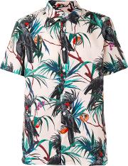 Tropical Print Shirt Men Cottonlinenflax Xxl, Nudeneutrals