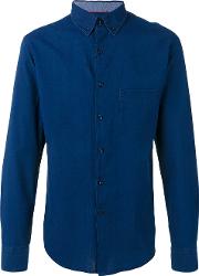 Button Up Shirt Men Cotton 41, Blue