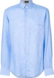 Classic Shirt Men Linenflax 42, Blue