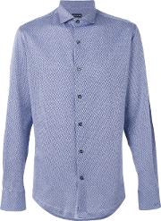 Soft Buttoned Shirt Men Cotton 42, Blue