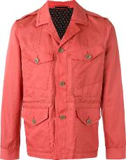 Cargo Pocket Shirt Jacket Men Cottoncupro L, Pinkpurple