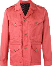 Cargo Pocket Shirt Jacket Men Cottoncupro S, Pinkpurple