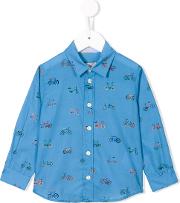 Paul Smith Junior Bicycle Print Shirt Kids Cotton 18 Mth, Blue 