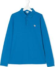 Paul Smith Junior Teen Long Sleeve Polo Shirt Kids Cotton 16 Yrs, Blue 