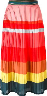 Striped Pleated Skirt Women Silkpolyamidepolyesteracetate 42