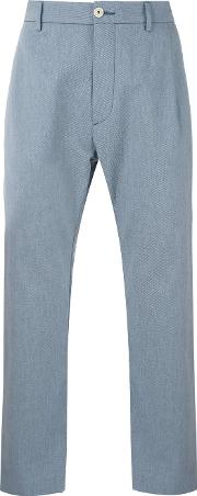 Cropped Trousers Men Cottonspandexelastane 52, Blue