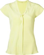 V Neck Shirt Women Silk S, Women's, Yelloworange