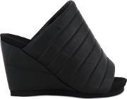 Wedged Sandals Women Calf Leather 37, Women's, Black