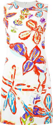 Batik Print Shift Dress Women Polyesterspandexelastaneacetateviscose 14, Nudeneutrals