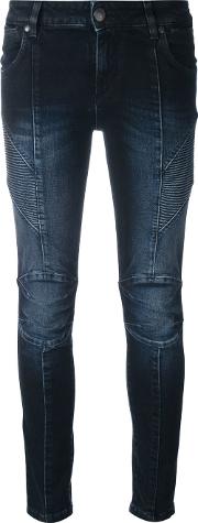 Ribbed Detailing Skinny Jeans 