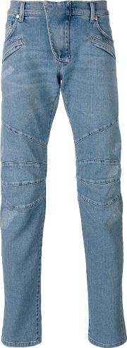 Seaming Details Slim Fit Jeans 