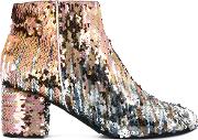 Pollini Sequins Embellished Ankle Length Boots Women Leathersequin 40 