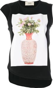 1961 Flower And Vase Print Top 