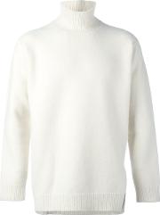 1961 'fully Fashioned' Turtleneck Sweater Men Virgin Wool S, White