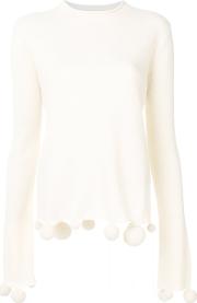 Ports 1961 Pompom Detail Knitted Top Women Wool Xl, White 