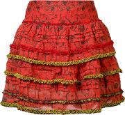 'bibi' Mini Skirt Women Cotton S, Red
