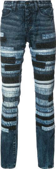 Striped Slim Fit Jeans Men Cotton 31, Blue