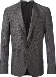 Woven Button Blazer Men Silkwoolviscose 46, Grey