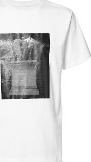 Horse Print T Shirt Men Cotton L, White